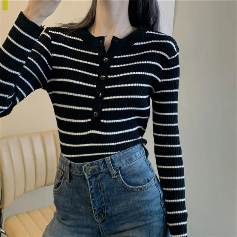 Striped Knit Pullover
